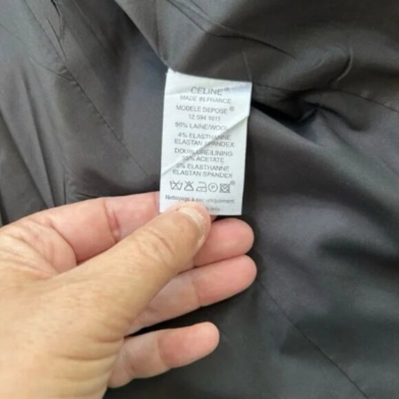 CELINE Paris Womens Blazer Jacket Size 42 Black Wool 2 Button France - Picture 10 of 10